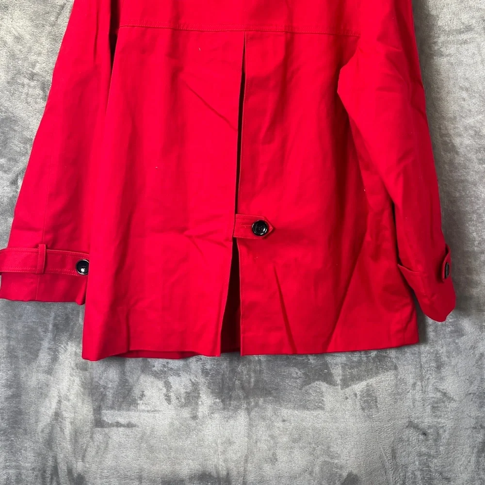 Daisy Fuentes Vibrant Red Double-Breasted Pea Coat - Picture 6 of 7